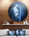 Fractal Lighting in Dark Blue - Abstract Digital Art Circle Wall Art