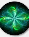 Green Fractal Flower Blooming - Abstract Art Disc Metal Artwork