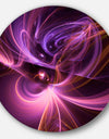 Purple Fractal Light Art in Dark - Abstract Abstract Art Large Disc Metal Wall art