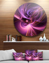 Purple Fractal Light Art in Dark - Abstract Abstract Art Large Disc Metal Wall art