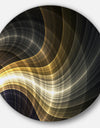 Yellow Fractal Light Art - Abstract Digital Art Disc Metal Artwork