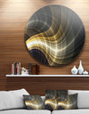 Yellow Fractal Light Art - Abstract Digital Art Disc Metal Artwork