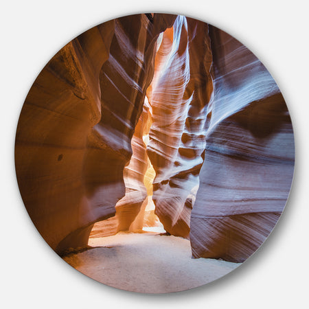 Antelope Canyon Glow Inside - Landscape Photo Disc Metal Wall Art