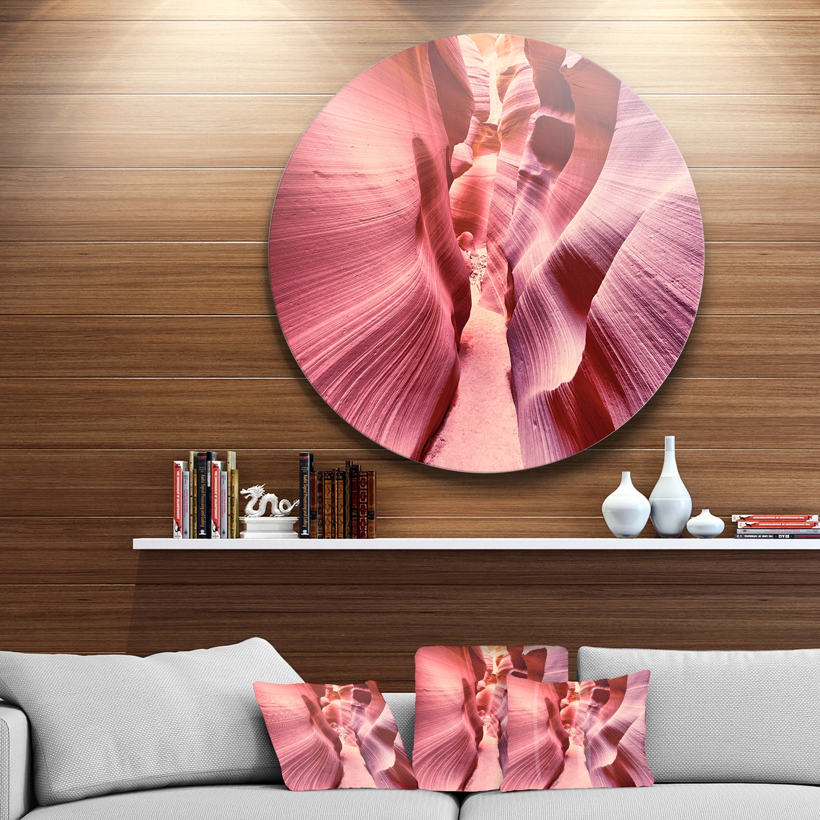Famous Antelope Canyon - Landscape Photo Disc Metal Wall Art