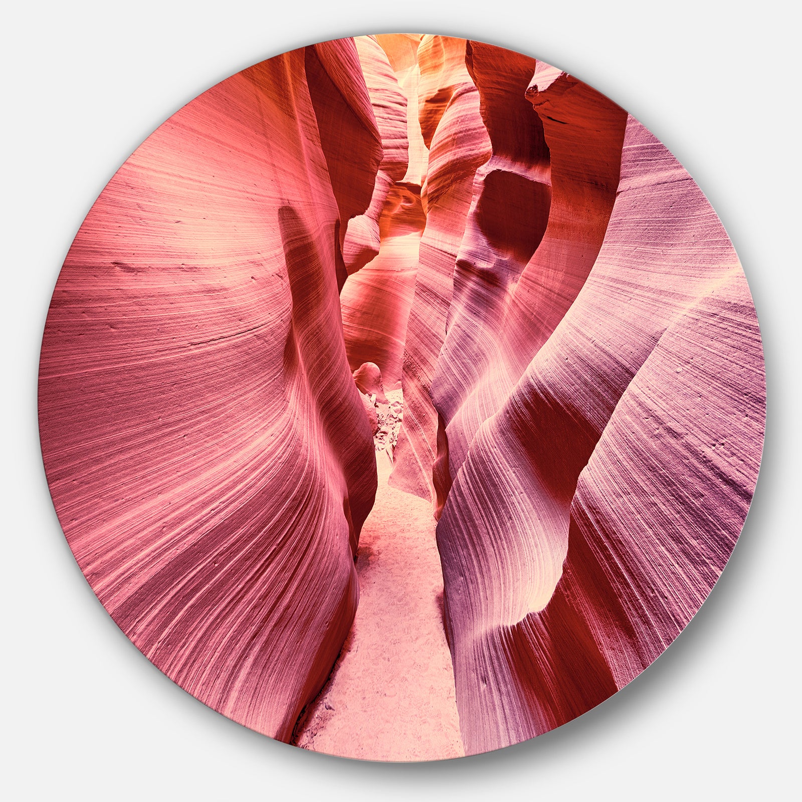 Famous Antelope Canyon - Landscape Photo Disc Metal Wall Art