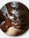 Antelope Canyon Dark Inside - Landscape Photo Disc Metal Wall Art