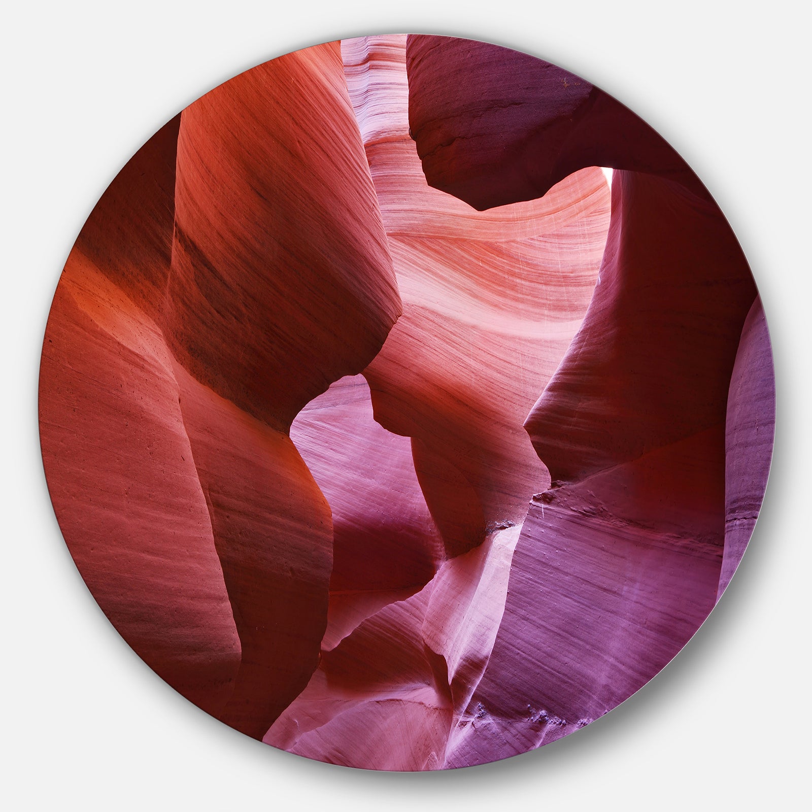 Play of Light in Antelope Canyon - Landscape Photo Round Wall Art