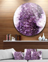 Purple Precious Stones - Abstract Digital Art Round Wall Art