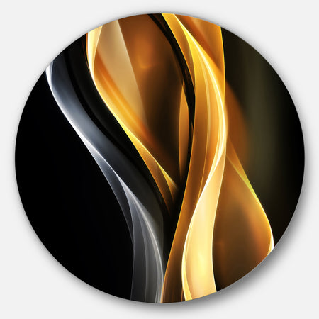 Brown White Light Art - Abstract Digital Art Large Disc Metal Wall art