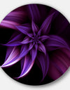 Fractal Flower Purple - Floral Digital Art Circle Metal Artwork