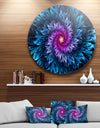 Magical Glowing Fractal Flower - Floral Digital Art Large Disc Metal Wall art
