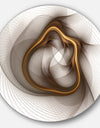 Brown Abstract Fractal Flower - Floral Digital Art Disc Metal Artwork