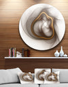 Brown Abstract Fractal Flower - Floral Digital Art Disc Metal Artwork