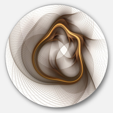 Brown Abstract Fractal Flower - Floral Digital Art Disc Metal Artwork