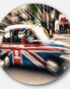 UK Cab in London - Cityscape Photography Round Wall Art