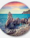 Sunrise in Spring Panorama - Seashore Disc Metal Wall Art