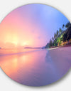 Beach with Colorful Sky - Beach and Shore Photo Disc Metal Artwork