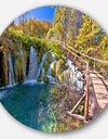 Autumn in Plitvice Lakes - Landscape Photo Round Metal Wall Art