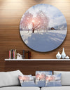 Winter in Carpathian Village - Landscape Photo Disc Metal Artwork