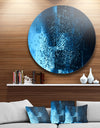 Fractal 3D Blue Paint Splash - Abstract Art Circle Wall Art