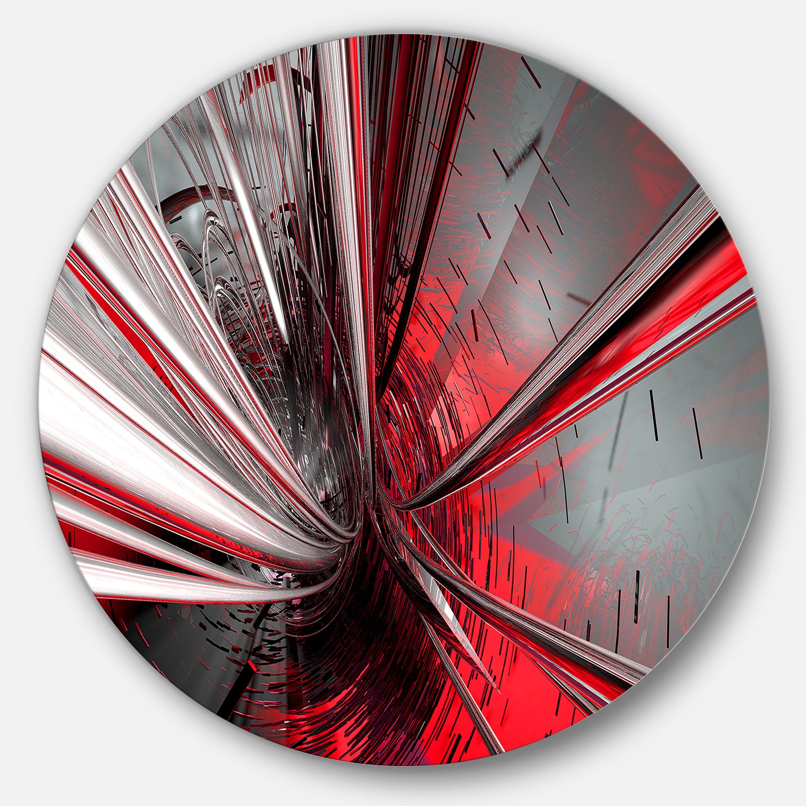 Fractal 3D Deep into Middle - Abstract Art Circle Metal Wall Art