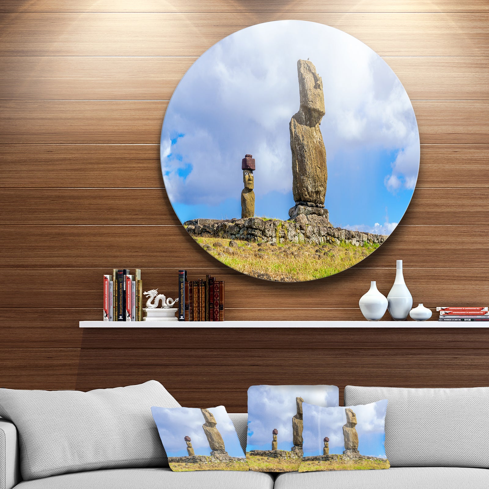 Ahu Tahai and Ahu Ko Te Riku - Landscape Photo Disc Metal Wall Art