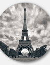 Eiffel Tower Under Dramatic Sky - Skyscape Photo Large Disc Metal Wall art