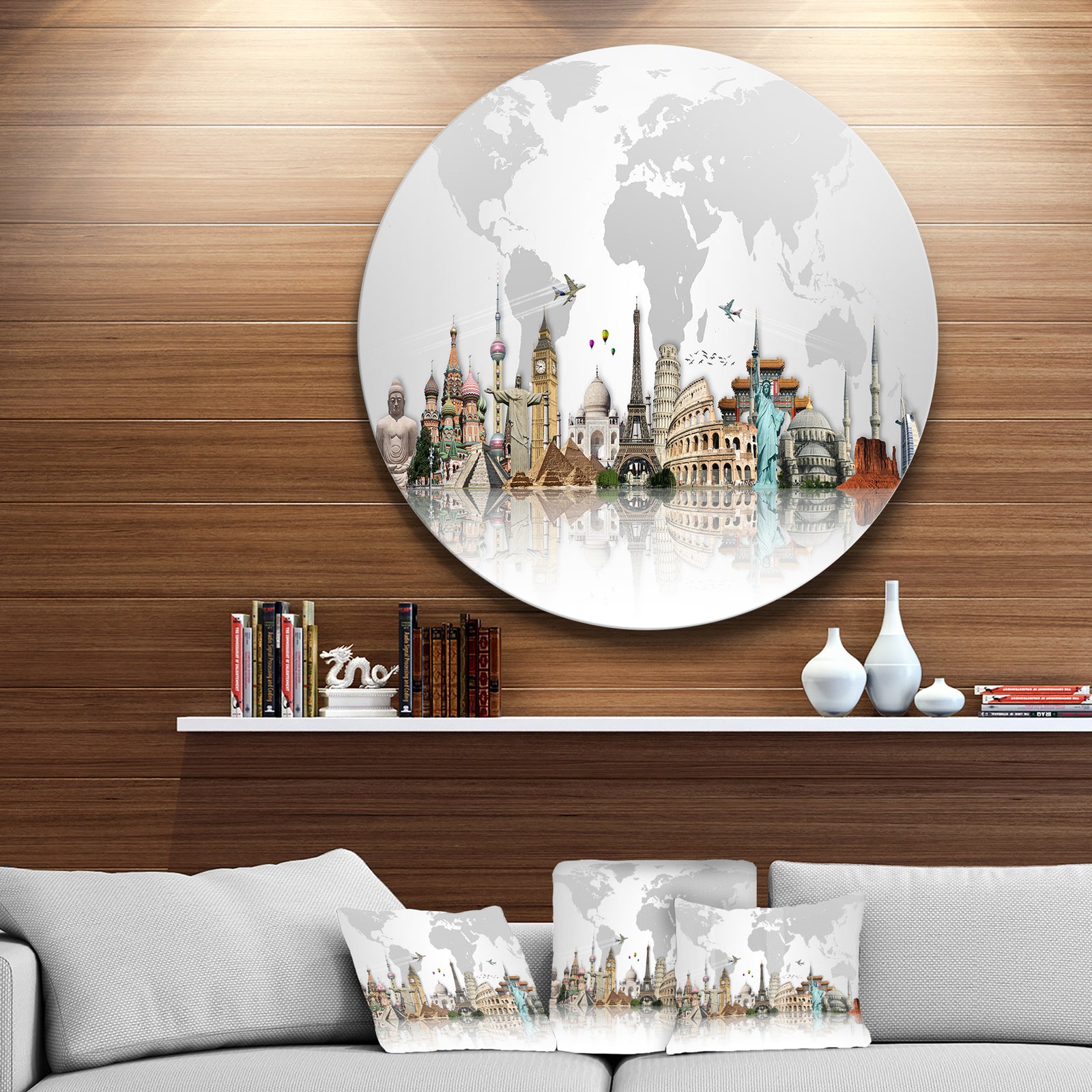 Famous Monuments Across World - Art Circle Wall Art