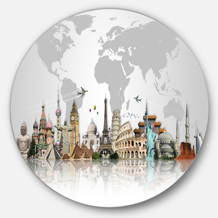 Famous Monuments Across World - Art Circle Wall Art