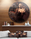 Sexy Nude Woman in Burning Paper - Art Portrait Circle Wall Art
