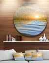 Clouds with Reflection in Water - Seashore Photo Large Disc Metal Wall art