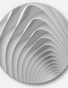 Fractal Bulgy White 3D Waves - Abstract Art Circle Metal Wall Art