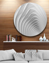 Fractal Bulgy White 3D Waves - Abstract Art Circle Metal Wall Art