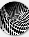 Waves and Circles Black n White - Abstract Art Circle Metal Wall Art