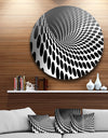 Waves and Circles Black n White - Abstract Art Circle Metal Wall Art