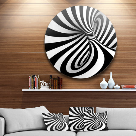 Spiral Black n - White - Abstract Art Large Circle Metal Wall art
