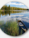 Beautiful Swedish September Lake - Landscape Photo Large Disc Metal Wall art