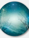 Blue Winter Fantasy Forest - Landscape Photo Disc Metal Wall Art