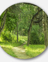 Green Forest Path in Early Summer - Landscape Photo Circle Wall Art