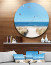 Beach with Seagulls in Rugen Island - Seashore Disc Metal Artwork