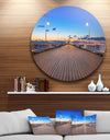 Molo in Sopot at Baltic Sea - Sea Bridge Round Wall Art