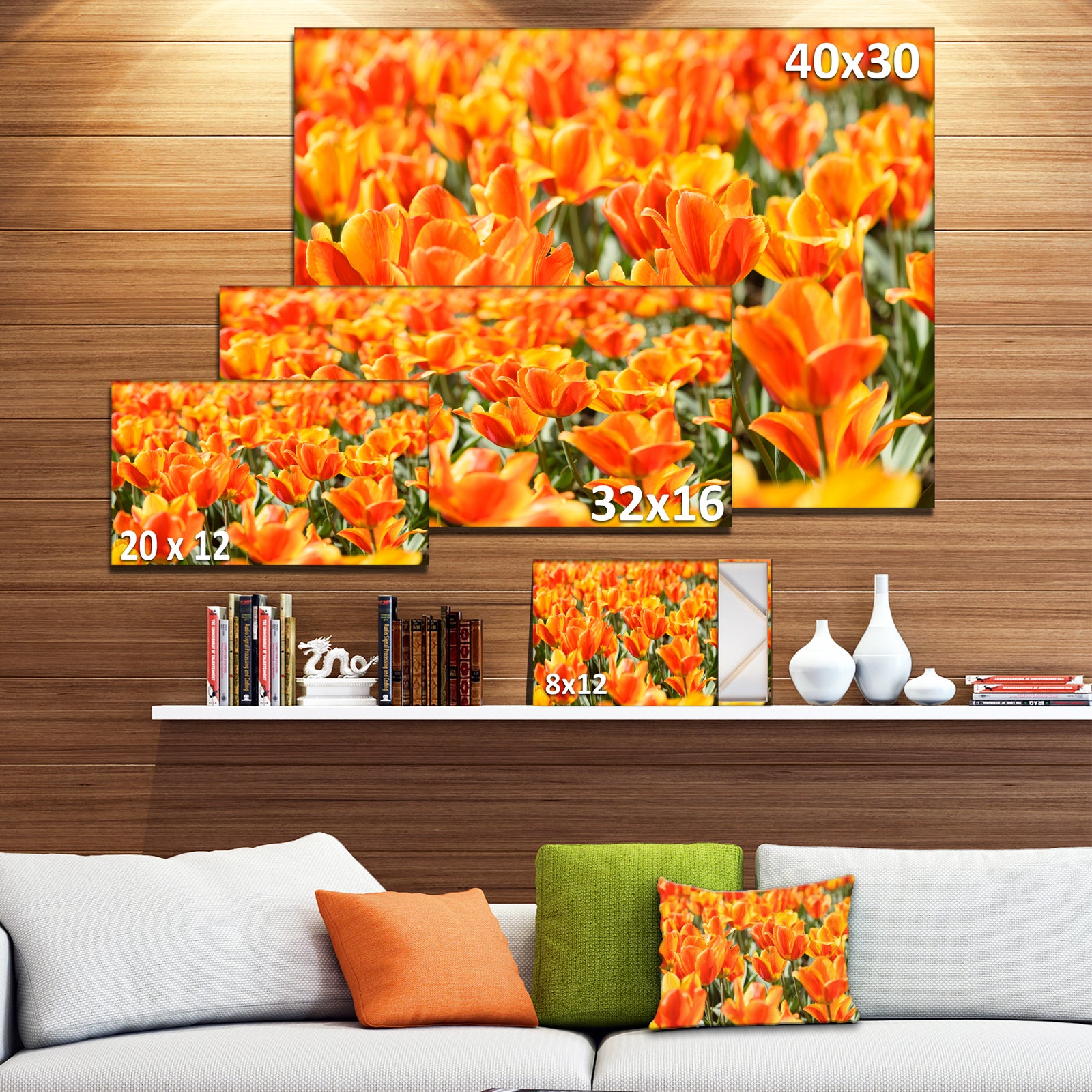 Fresh Tulip Flowers on Sunny Day - Floral Canvas Art Print