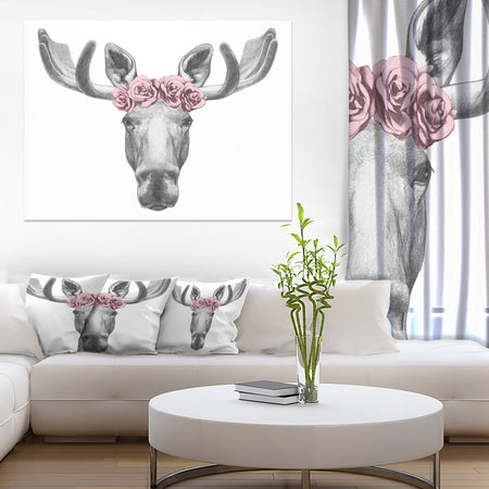 Silver Orchid Moose with Floral Head Wreath