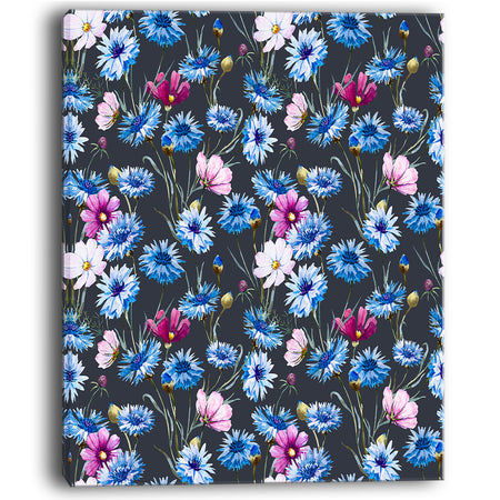 Multi-Color Corn Flowers - Floral Canvas Art Print