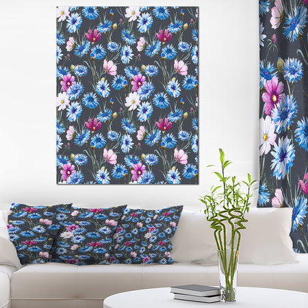 Multi-Color Corn Flowers - Floral Canvas Art Print