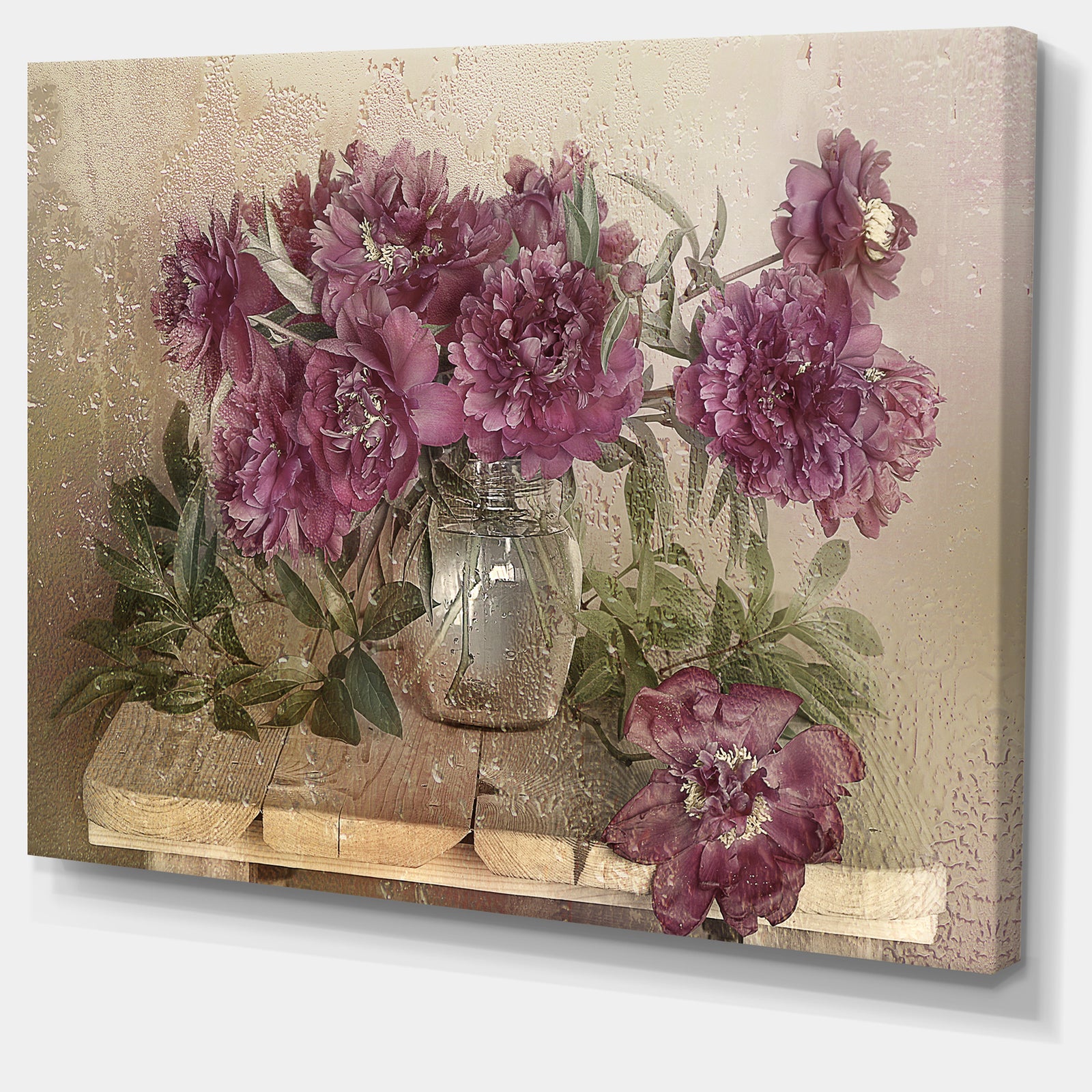 Bouquet of Pink Peonies - Floral Canvas Art Print