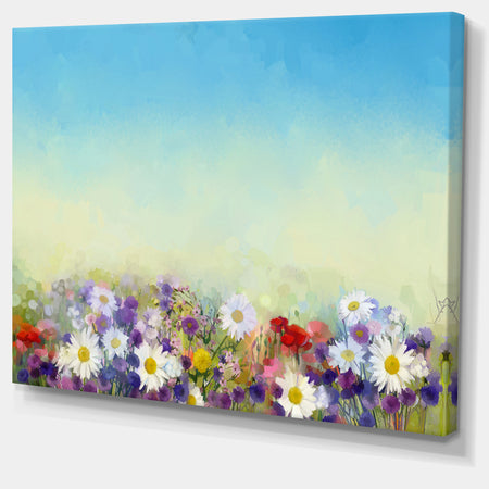 Soft Flowers in Spring Background - Large Floral Wall Art Canvas