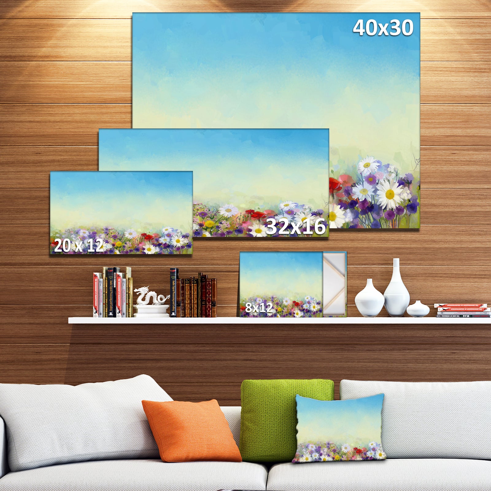 Soft Flowers in Spring Background - Large Floral Wall Art Canvas