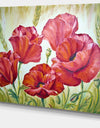 Poppies in Wheat - Large Floral Wall Art Canvas