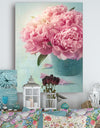 Pink Peony Flowers in Vase - Large Floral Wall Art Canvas